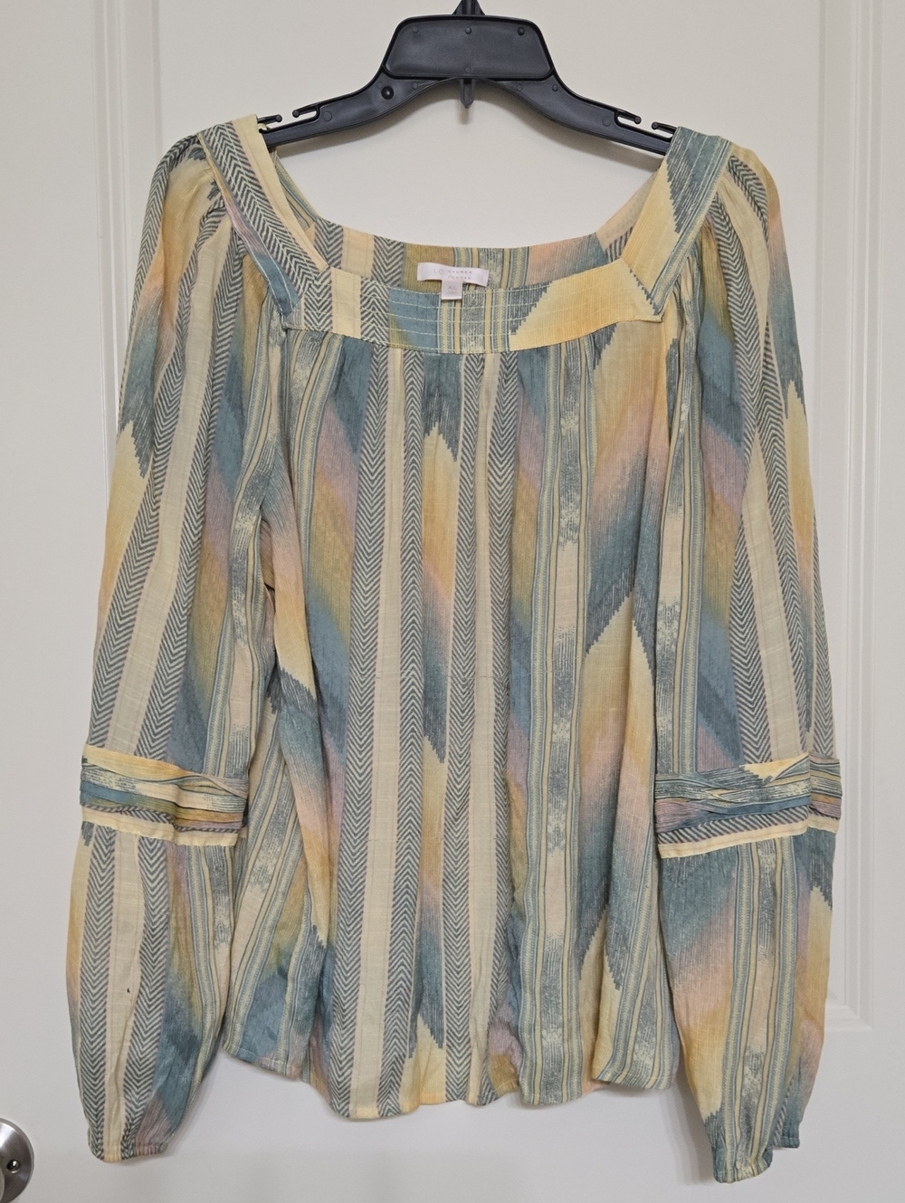 LC Lauren Conrad Pastel Striped Square-Neck Tunic - Yellow/Blue/Pink